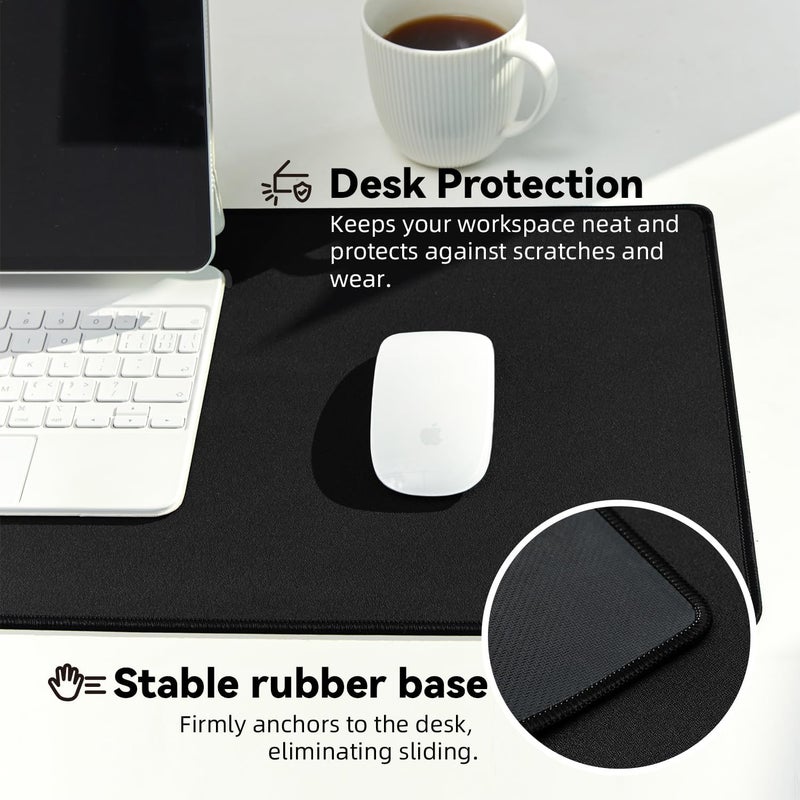 Reniteco Large Gaming Mouse Pad with Durable Stitched Edges, Non-Slip Rubber Base, Big Computer Keyboard Mouse Mat Desk Pad for Home Office Gaming Work, 31.5''x11.8''x0.12'', Black - Image 5